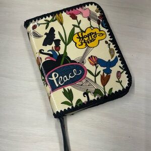 Sakroots Cream Bird Wallet with Colorful Accents